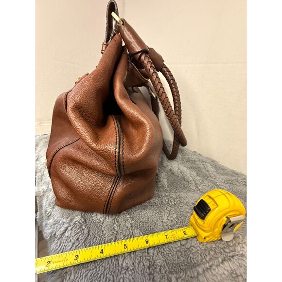 Large Vintage Cole Haan Butter Soft Pebbled Leather Shoulder Satchel Bag Brown - Picture 3 of 14